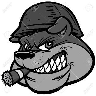 Bulldog soldier with cigar