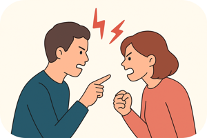man and woman arguing