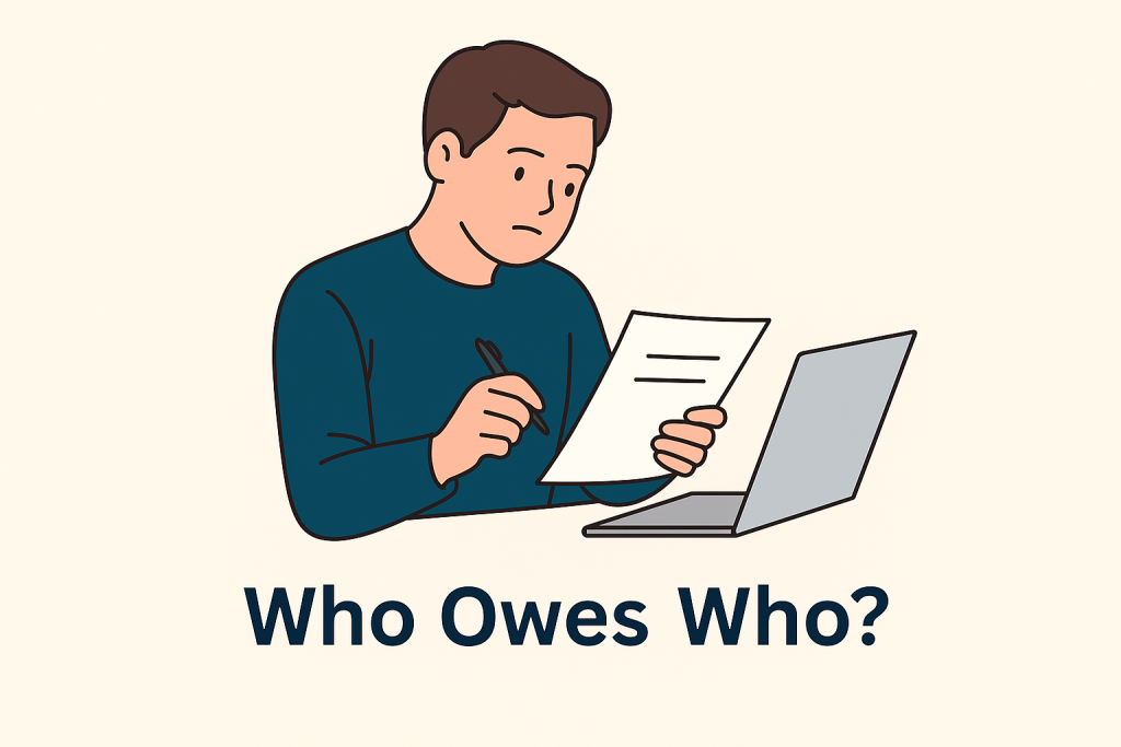 guy figuring out who owes who