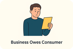 Business owes Consumer